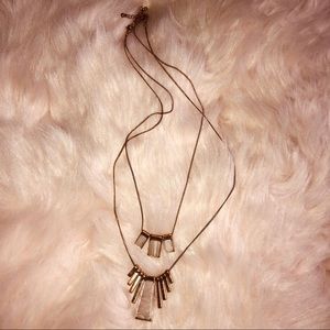 Gold necklace with pink marble (2 piece)